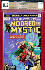 Marvel Chillers #01 CGC graded 8.5 - 1st Modred the Mystic  PEDIGREE