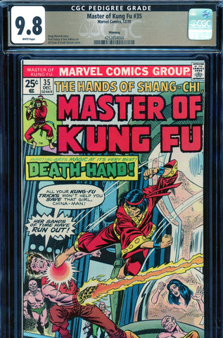 Master of Kung Fu #35 CGC graded 9.8  HIGHEST GRADED  PEDIGREE - SOLD!