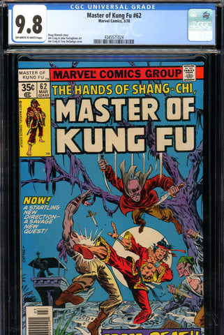 Master of Kung Fu #62 CGC graded 9.8  HIGHEST GRADED scarce in grade! - SOLD!
