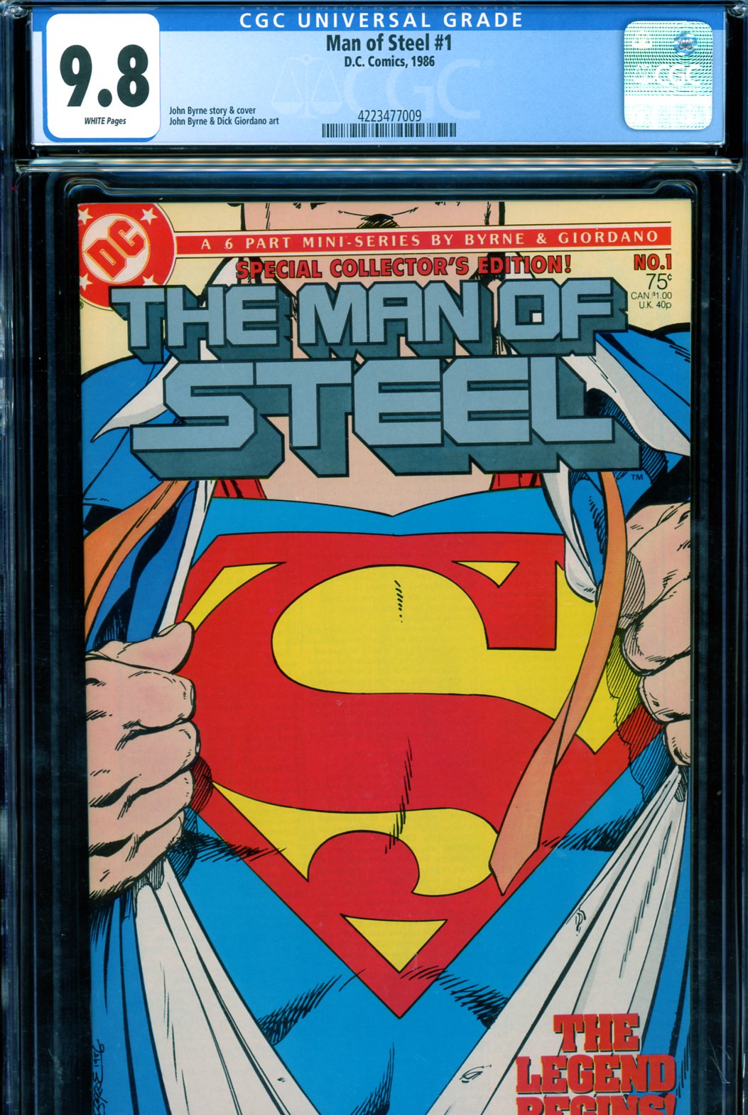 Cedar Chest Comics Man of Steel 01 CGC graded 9.8 HIGHEST GRADED