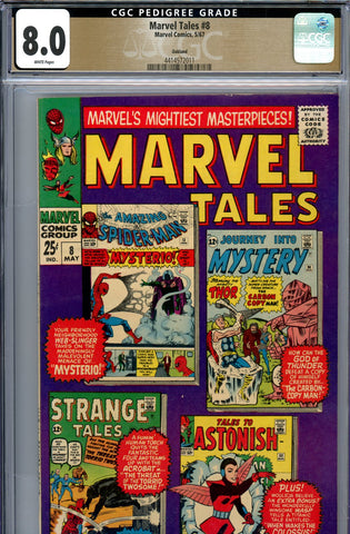 Marvel Tales #8 CGC graded 8.0 reprints early Marvel Super-Hero stories PEDIGREE