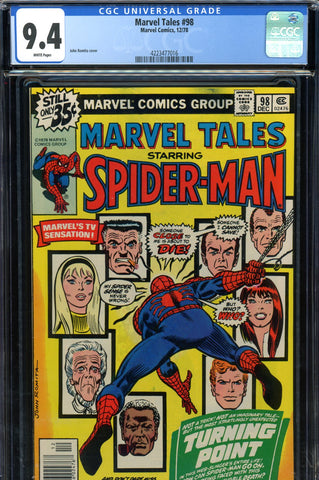 Marvel Tales #98 CGC graded 9.4  reprints death of Gwen Stacy