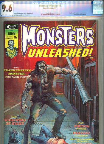 Monsters Unleashed #6 CGC graded 9.6  Vallejo cover  Frankenstein monster cover/story