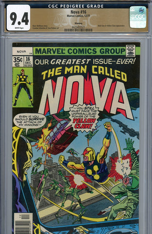 Nova #16 CGC graded 9.4 - Yellow Claw appearance - PEDIGREE - SOLD!