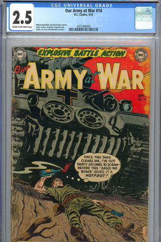 Our Army At War #14 CGC graded 2.5  Grandenetti cover cover later swiped with OAAW #240