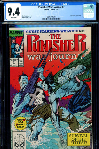 Punisher War Journal #07 CGC graded 9.4 - Wolverine cover and story - SOLD!
