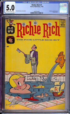 Richie Rich #1 CGC 5.0 - Gerber scarcity index 6 - first issue - 1960 - SOLD!