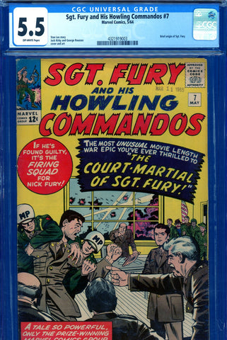 Sgt. Fury #07 CGC graded 5.5 - brief origin of Sgt. Fury - SOLD!