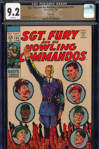 Sgt. Fury #65 CGC graded 9.2 - snow white cover and white pages  PEDIGREE - SOLD!