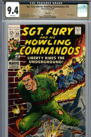 Sgt. Fury #66 CGC 9.4 - Hitler app. - J. Severin cover/art  PEDIGREE - SOLD!