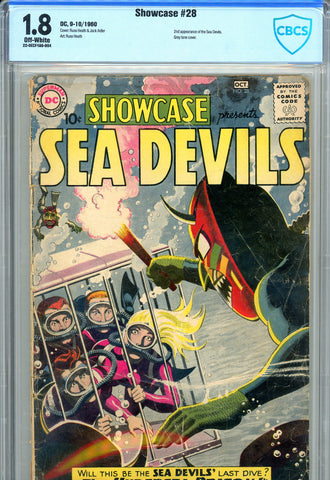 Showcase #28 CBCS graded 1.8  grey tone cover - 2nd appearance of the Sea Devils