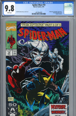 Spider-Man #10 CGC graded 9.8 - Wolverine and Wendigo appearance