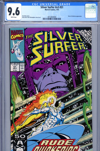 Silver Surfer v3 #51 CGC graded 9.6 Galactus and Nova appearance