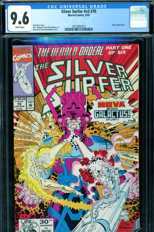 Silver Surfer v3 #70 CGC graded 9.6 Galactus and Nova appearance