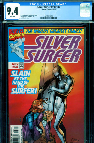 Silver Surfer v3 #133 CGC graded 9.4 Puppet Master and Alicia Masters appearance