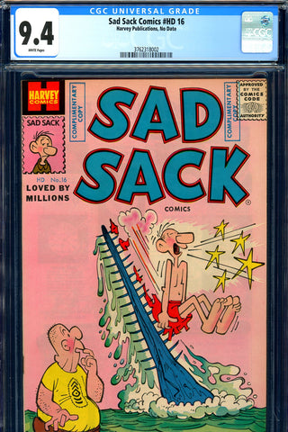 Sad Sack Comics HD #16 CGC graded 9.4  complimentary copy - SOLD!