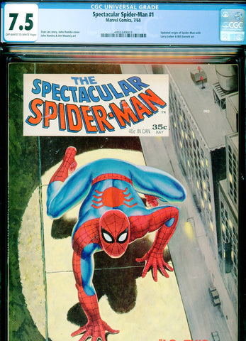 Spectacular Spider-Man #1 CGC graded 7.5 (magazine) - updated origin  1968