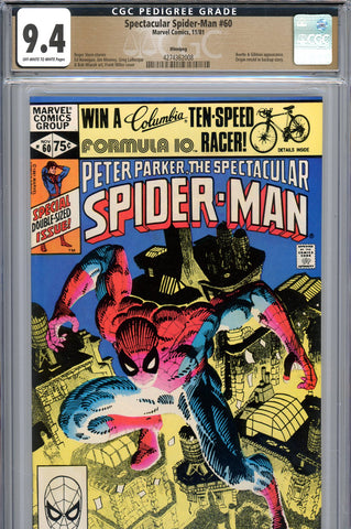 Spectacular Spider-Man #60 CGC graded 9.4 - origin retold  PEDIGREE - SOLD!