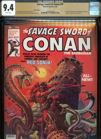 Savage Sword of Conan #029 CGC graded 9.4 - Red Sonja appearance PEDIGREE - SOLD!