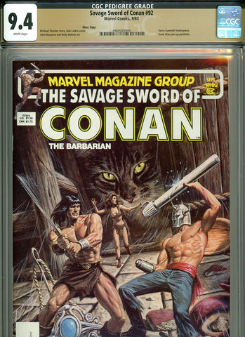 Savage Sword of Conan #092 CGC graded 9.4 - Bob Larkin cover PEDIGREE - SOLD!