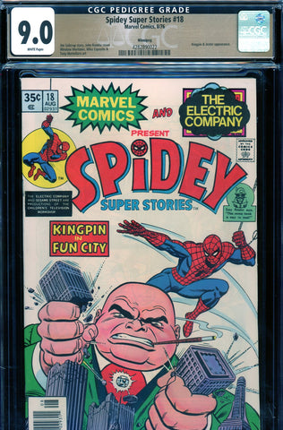 Spidey Super Stories #18 CGC graded 9.0 PEDIGREE - Kingpin cover/story - SOLD!