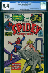 Spidey Super Stories #35 CGC graded 9.4 Shanna cover and story