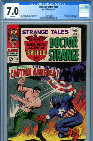 Strange Tales #159 CGC graded 7.0 origin Nick Fury retold - 1st Val - SOLD!