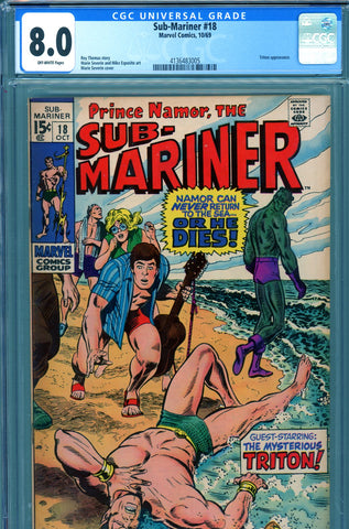 Sub-Mariner #18 CGC graded 8.0 - M. Severin cover and art