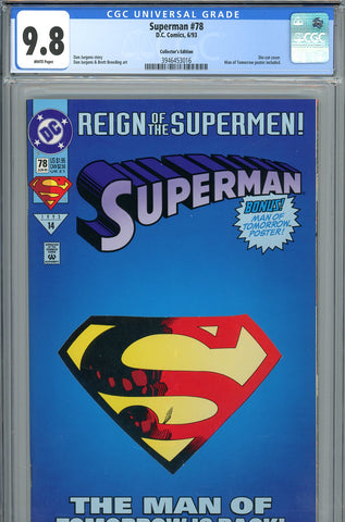 Superman #78 CGC graded 9.8 COLLECTOR'S EDITION - HIGHEST GRADED - SOLD!
