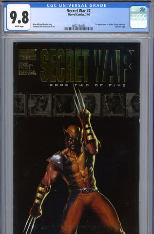 Secret War #2 CGC 9.8 - gold foil logo  1st appearance of Quake