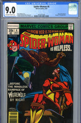 Spider-Woman #6 CGC graded 9.0  Werewolf By Night cover and story
