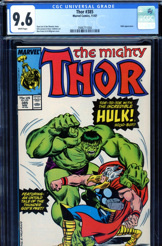Thor #385 CGC graded 9.6 - Hulk cover and story - SOLD!