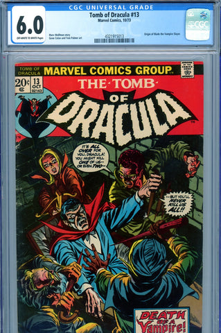 Tomb of Dracula #13 CGC graded 6.0 origin of Blade, The Vampire Slayer - SOLD!