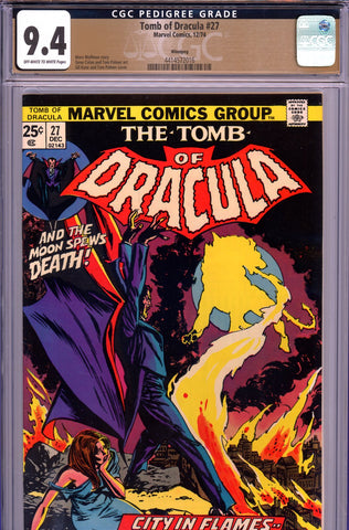 Tomb Of Dracula #27 CGC 9.4 - Palmer cover and art PEDIGREE - SOLD!
