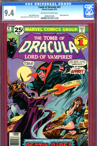 Tomb Of Dracula #47 CGC graded 9.4  Blade appearance