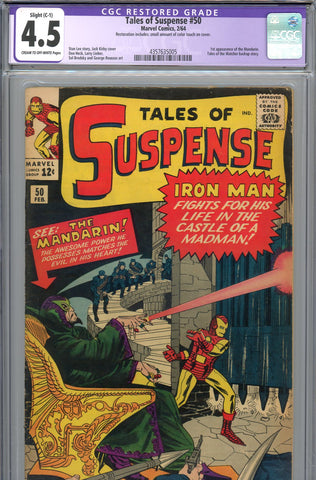 Tales Of Suspense #50 CGC graded 4.5 1st appearance of the Mandarin - SOLD!