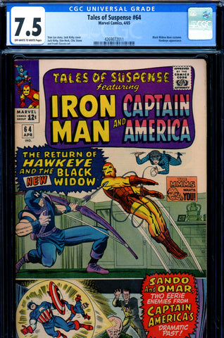 Tales Of Suspense #64 CGC graded 7.5 Black Widow dons costume - SOLD!
