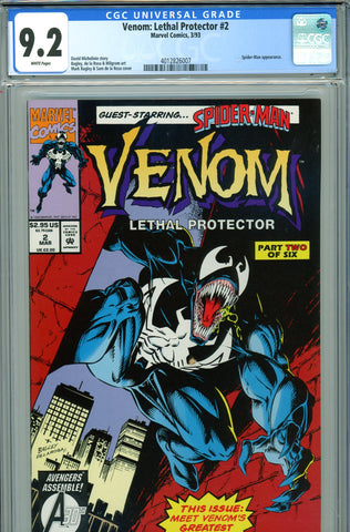 Venom: Lethal Protector #2 CGC graded 9.2 - Spider-Man appearance - SOLD!