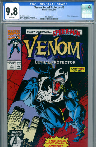 Venom: Lethal Protector #2 CGC graded 9.8 - Spider-Man appearance