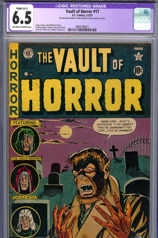 Vault Of Horror #17 CGC graded 6.5 classic werewolf cover - Craig cover, story and art