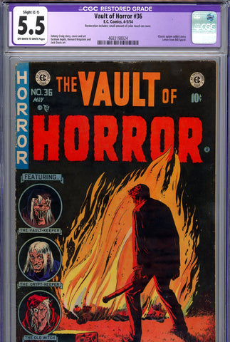 Vault Of Horror #36 CGC graded 5.5 classic opium addict story - Craig cover, story and art
