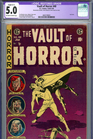 Vault Of Horror #40 CGC graded 5.0 - last issue - Johnny Craig cover and art