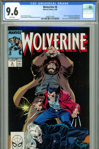 Wolverine #006 CGC graded 9.6 - back cover pin-up by Todd McFarlane