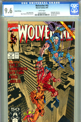 Wolverine #42 CGC graded 9.6 Sabretooth and Cable cover/story  SECOND PRINTING