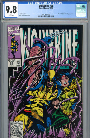 Wolverine #63 CGC graded 9.8 - Maverick/ Sabretooth appearance  HIGHEST GRADED