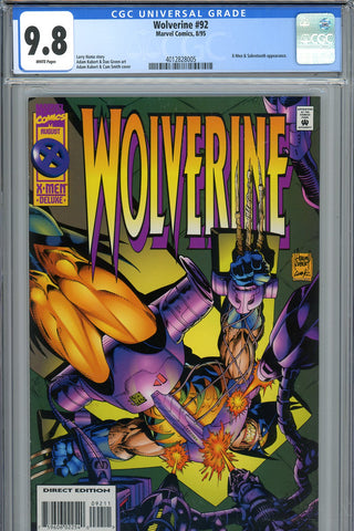 Wolverine #92 CGC graded 9.8 - Sabretooth and X-Men appearance HIGHEST GRADED