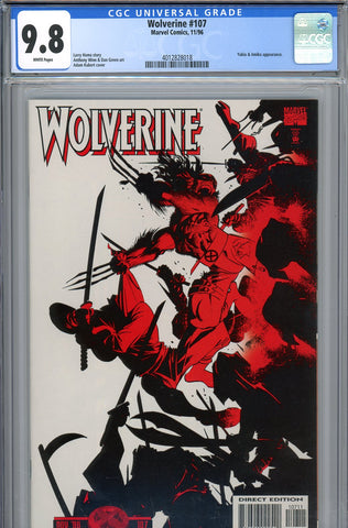 Wolverine #107 CGC graded 9.8 Yukio/Amiko appearance  HIGHEST GRADED