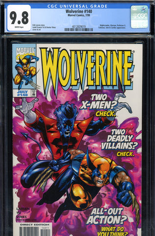 Wolverine #140 CGC graded 9.8 - HIGHEST GRADED Nightcrawler c/s - SOLD!