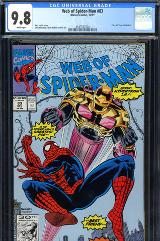 Web Of Spider-Man #83 CGC 9.8 - first appearance of Hypertron
