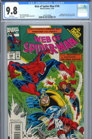 Web Of Spider-Man #106 CGC 9.8 - X-Men, Alpha Flight and Avengers appearance